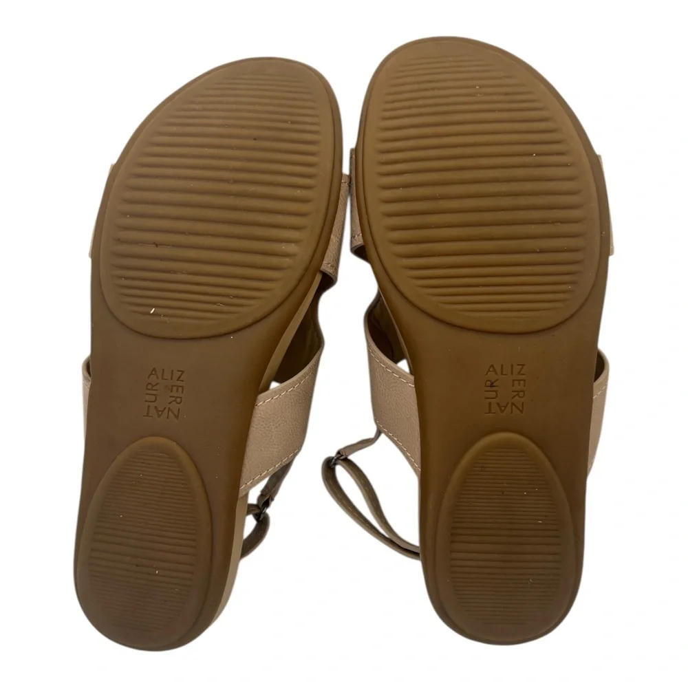 Naturalizer Women’s Nxtgen-Scout Tan Flat Sandals Hook & Loop, Size 7.5 Wide‎